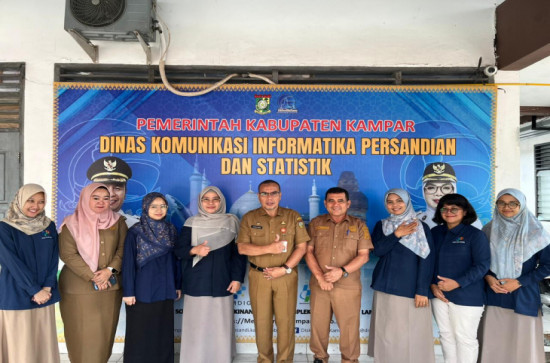 Optimalisasi Pelayanan Data Sektoral, Kadiskominfo Kampar Lukmansyah Badoe Terima Kunjungan BPS dan Tim PEKP3 Kampar. 
