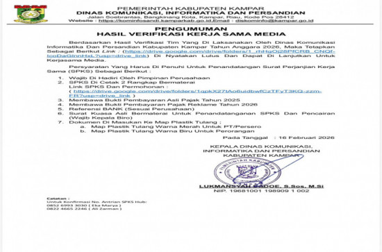 182 Media Online Lulus Verifikasi Kerja Sama Media Tahun 2026