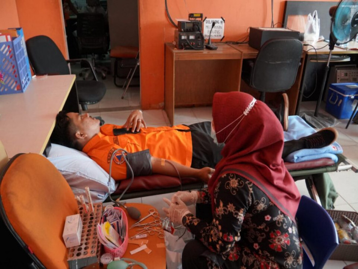 Diskominfo dan BPBD Kampar Melakukan Donor Darah Massal.