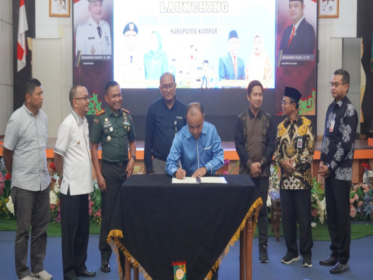 Forum CSR Lakukan MoU Dan Launching Bapak /Bunda Asuh Anak Stunting Kabupaten Kampar