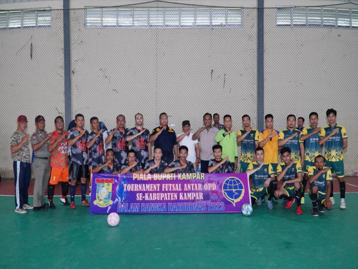 Harhubnas Ke 53, Dishub Kampar Adakan Turnamen Futsal Antar OPD Se Kabupaten Kampar
