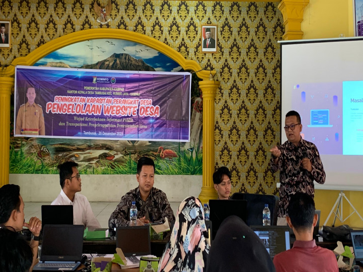 Desa Tambusai Gelar Pelatihan Peningkatan Kapasitas Perangkat Desa Pengelolaan Website Desa. 