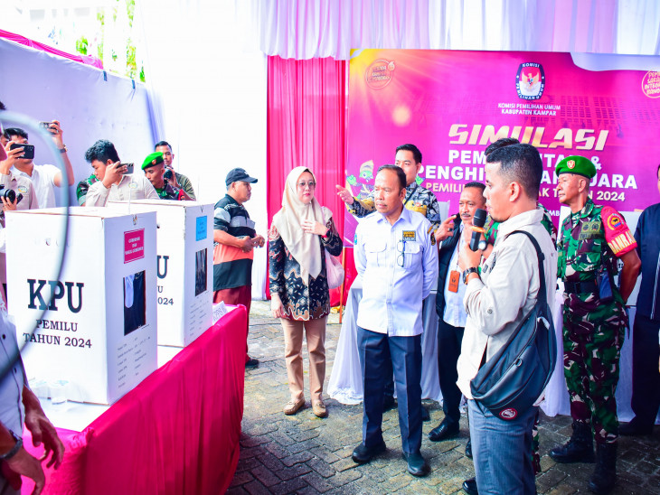 Jelang Pilkada Serentak, KPU Kampar Gelar Simulasi Pencoblosan di TPS. 