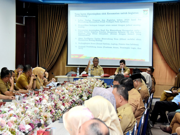 Pimpin Rakor Persiapan Musrenbang, Pj Sekda Kampar Tegas Untuk Prioritaskan program Unggulan. 