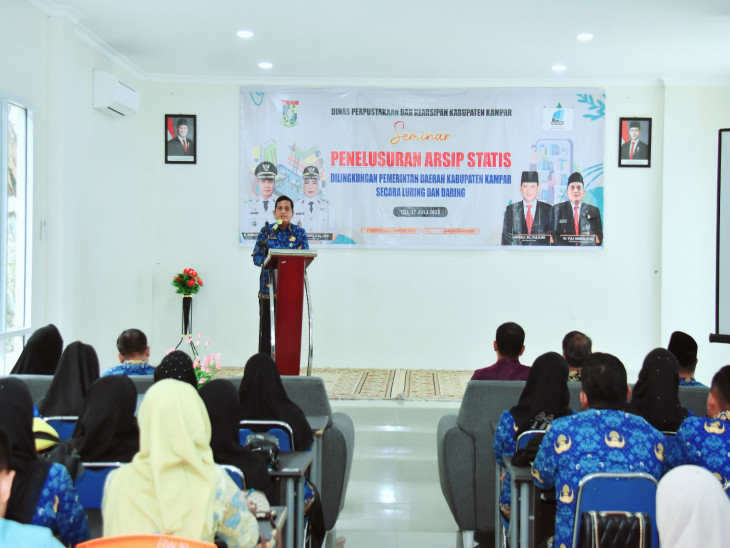 Buka Seminar Arsip Statis, Pemerintah Kabupaten Kampar Komitmen Memperkuat Tata Kelola Kearsipan Sebagai Pilar Akuntabilitas Birokrasi. 