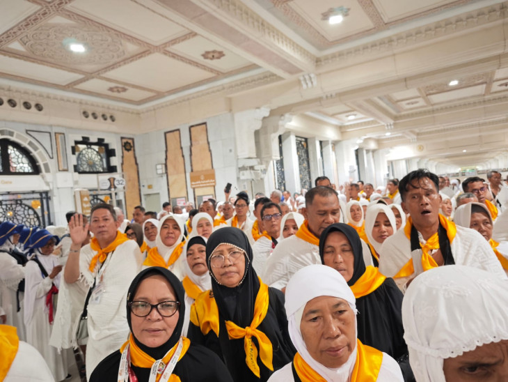 Info Haji Kampar 1447 H/2026 M Tiba di Mekkah, Jamaah Haji Kampar Kloter 05 Langsung Laksanakan Tawaf dan Sa’i