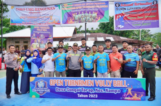 Buka Open Turnamen Bola Voly,  Pj Bupati Kampar : Jaga Sportifitas dalam Bertanding