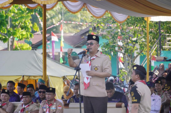 Menjadi Inspektur Upacara HUT Pramuka Ke-62, Pj Bupati Kampar Berpesan, Disiplin dan Berikan Citra Positif Dalam pembangunan berkelanjutan.