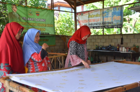 Ketua Umum Dekranasda Kabupaten Kampar Lakukan Peninjauan dan Pembinaan Ke Rumah Batik Muara Takus Bangkinang.