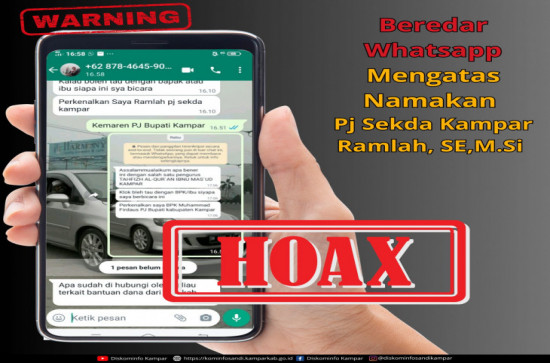 Beredar Wa Mengatasnamakan Pj Sekda Kampar Ramlah, Masyarakat diminta hati - hati dan Waspada. 