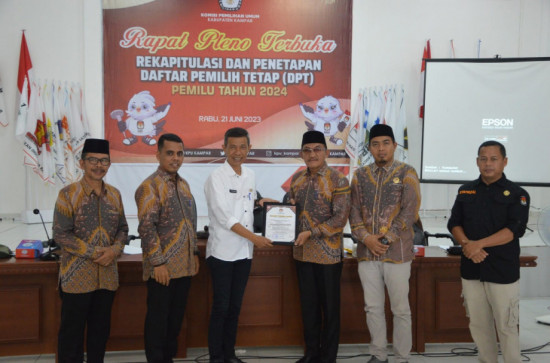 KPU Kampar Lakukan Rapat Pleno Terbuka Akhir DPT Pemilu Tahun 2024.