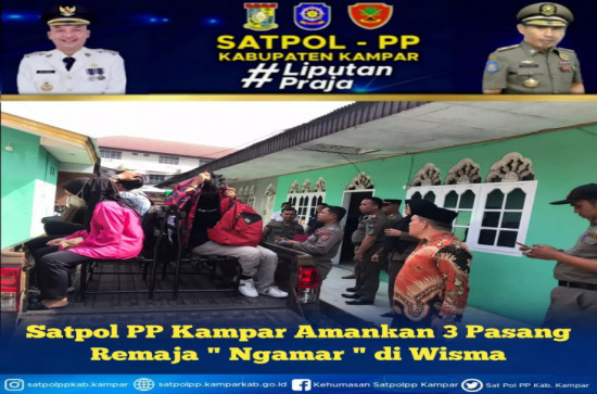 Tiga Pasangan Remaja Ngamar, Diamankan Satpol PP Kampar. 