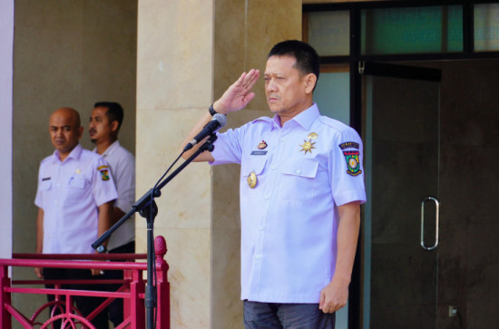 Pimpin Apel Perdana, Penjabat Bupati Kampar Hambali Paparkan Program Prioritas Pemkab Kampar.