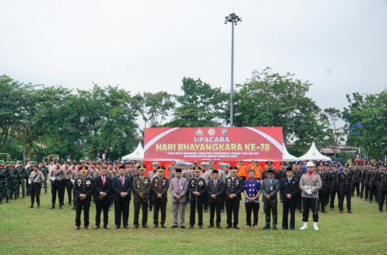 Upacara Hari Bhayangkara ke- 78 Tahun 2024 di Kabupaten Kampar Berjalan Hidmat, Sukses dan Lancar. 