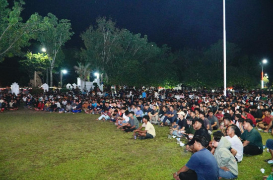 Laga Timnas U23 Piala Asia, Masyarakat Antusias Nobar yang digelar Pemkab Kampar. 