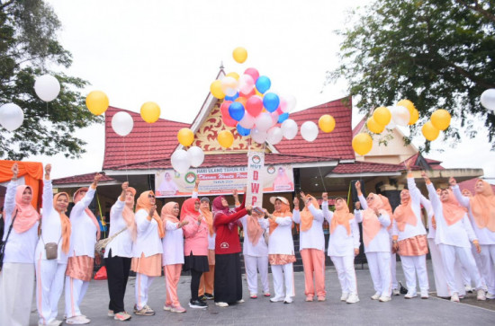 Hut Ke 25, DWP Kab. Kampar Tahun 2024, Ricana Djayanti Apresiasi Senam Sehat Bersama, Donor Darah , Bakti Sosial, DWP Berbagi dan Bazar Produk UMKM. 