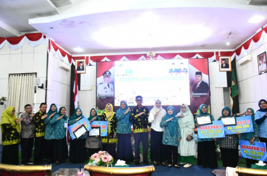 Kecamatan Bangkinang Raih Juara Satu Lomba Cipta Menu B2SA Tingkat Kabupaten Kampar Tahun 2024. 