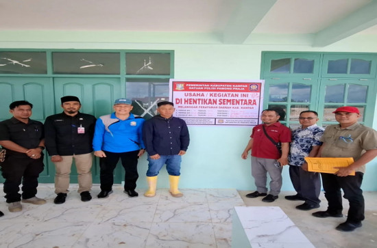 Tim Yustisi Kampar Hentikan Pembangunan PKS Di Kec Tambang