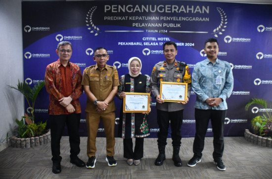 Predikat Kepatuhan Penyelenggaraan Pelayanan Publik Tahun 2024 Dari Ombudsman, Kampar Raih Nilai 94.44 Poin Masuk Zona Hijau dan Kategori A. 