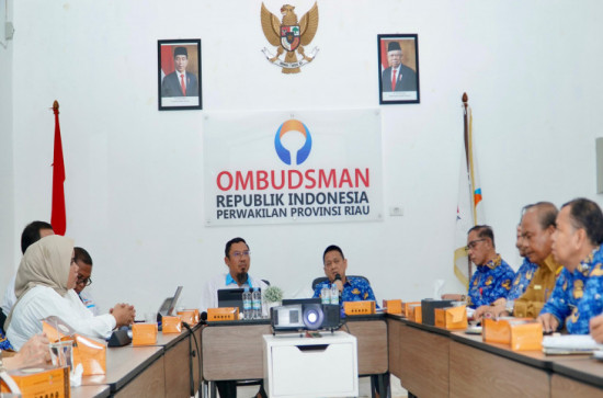 Terkait Penilaian Kepatuhan Penyelenggaraan Pelayanan Publik, Pemkab Kampar Lakukan Koordinasi Dengan Perwakilan Ombudsman RI Provinsi Riau.