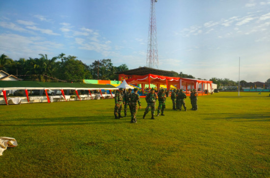 Persiapan Gemilang Jelang Kedatangan Kasad di Lapangan Merdeka Desa Gema, Kampar Kiri Hulu. 