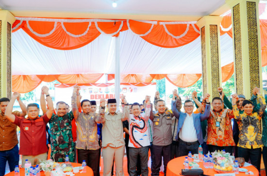 Hari Pertama Kampanye Rapat Terbuka, Pj Bupati Kampar Bersama Jajaran Terkait Lakukan Deklarasi Tertib Berlalu Lintas. 