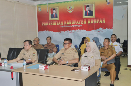 Pemkab Kampar Ikuti Rakor Rutin Pengendalian Inflasi Bersama Mendagri Melalui Zoom Meeting