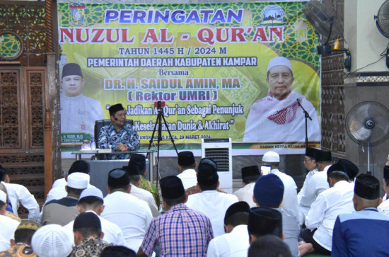 Peringati Malam Nuzulul Quran Kabupaten Kampar, Dr. Saidul Amin, MA ; Jadikan Alquran Sebagai Pedoman dan Petunjuk Dalam Kehidupan. 