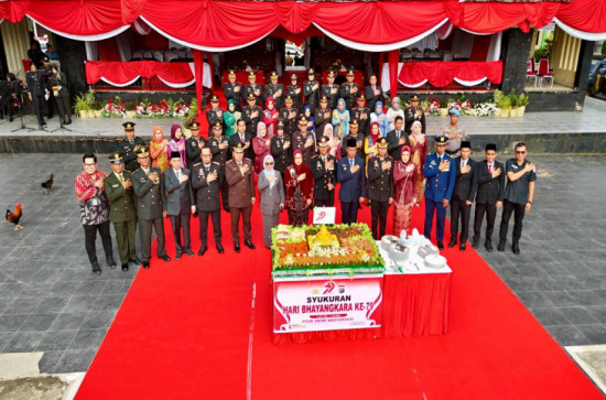 Upacara Peringatan Hari Bhayangkara KE-79 2025, Bupati Kampar Apresiasi Polri dalam Menjaga stabilitas Keamanan, Kenyamanan dan ketertiban Di tengah-tengah Masyarakat. 