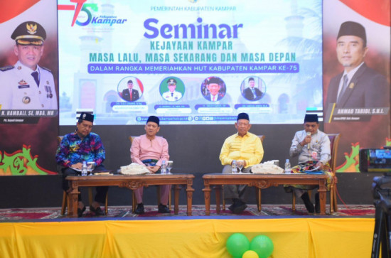 Meriahkan Hari Jadi Ke-75 Kabupaten Kampar Tahun 2025, Pj Bupati Kampar Buka Secara Resmi Seminar Kejayaan Kampar, Masa Lalu, Masa Sekarang dan Masa Depan.