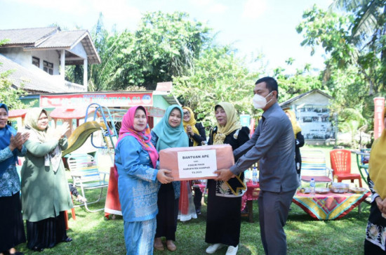 Komit Dengan Kemajuan PAUD, Bunda Paud Kampar Serahkan Alat Permainan Edukatif 