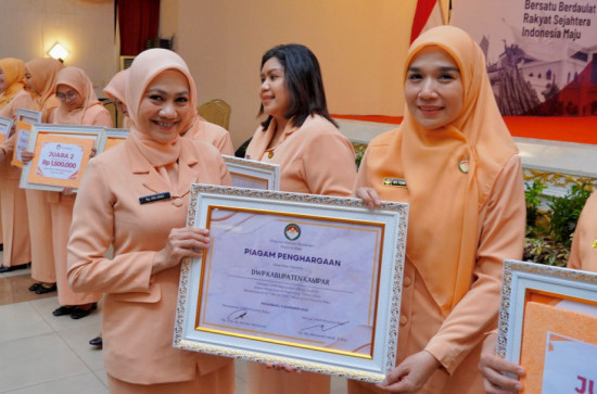 DWP Kabupaten Kampar Raih Penghargaan Sebagai Kabupaten/Kota Teraktif dalam Pelaporan e-Reporting Tahun 2024