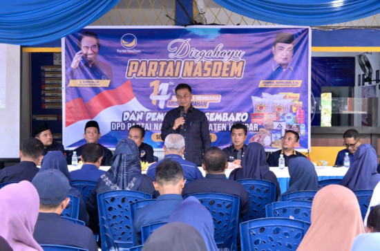 Bupati Kampar Hadiri Peringatan HUT ke-14 Partai NasDem di Bangkinang Kota