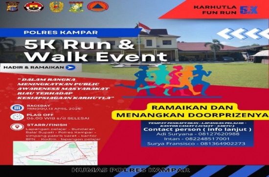Persiapan Karhutla Fun Run 5K Sudah 90 Persen, Insya allah Peserta Umum Capai Ratusan Orang