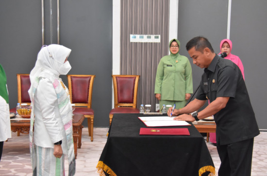 Resmi Di Lantik Pengurus Dekranasda, Bupati Kampar Berharap Pengurus Yang Baru Mampu Meningkatkan Daya Saing Produk Kerajinan Lokal 