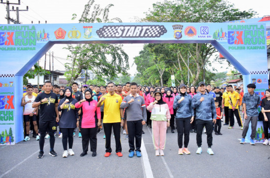 Bupati Kampar dan Forkopimda Lepas Karhutla Fun Run 5K, Peserta Sangat Antusias. 