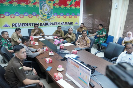 Pemkab Kampar Ikuti Rakor Pengendalian Inflasi Bersama Kemendagri RI Secara Daring