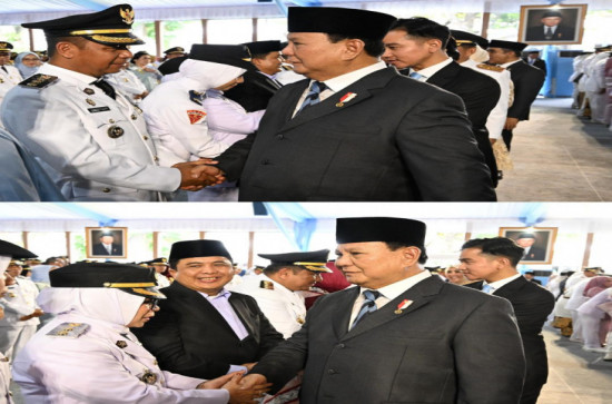 Moment Istimewa, Presiden salami Bupati dan Wakil Bupati Kampar pada Prosesi Pelantikan. 