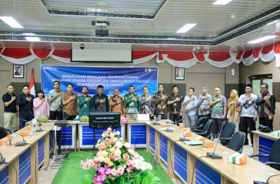 Bupati Kampar Buka Sosialisasi Rencana Pembangunan Saluran Udara Tegangan Tinggi (SUTT) 150 kV GI Petapahan – GI Lipatkain