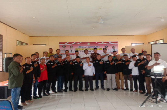 Kesbangpol Kampar Gelar Sosialisasi Pembauran Kebangsaan di Kecamatan Tapung. 