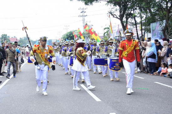 Marching Band Satpol PP Kab. Kampar Tampil Memukau Masyarakat Bengkalis, Arizon : Ini Hasil Latihan Rutin Personil