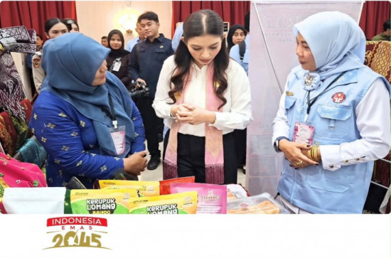 Ketua Dekranasda Kampar Ny. T. Nurheryani Ahmad Yuzar Hadiri Pameran Kerajinan dan Kuliner Khas Dekranasda se-Provinsi Riau