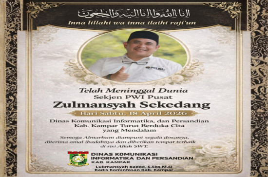 Tokoh Pers Nasional Meninggal Dunia, Kadiskominfo Kampar Ucapkan Duka Mendalam