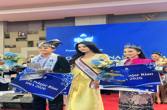 Prestasi Membanggakan, Ratu Morraya Fonaentin resmi Dinobatkan sebagai Winner serta Favorit Puteri Pelajar Riau 2026.