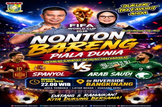 Pemkab Kampar Gelar Nonton Bareng Piala Dunia 2026 di Riverside Bangkinang