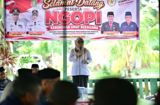 Hadiri Ngopi Kerukunan Umat Beragama, Wakil Bupati Kampar Dr. Hj. Misharti Komitmen Perkuat Persaudaraan dan Sinergitas Dalam Mewujudkan Kampar yang Harmonis